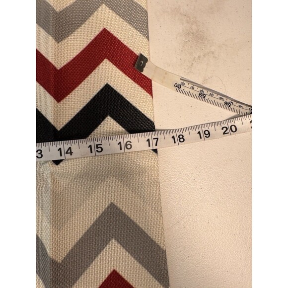 HGOD Designs Chevron Zigzag Throw Pillow Cover Grey White Red 17x17 - Picture 4 of 7